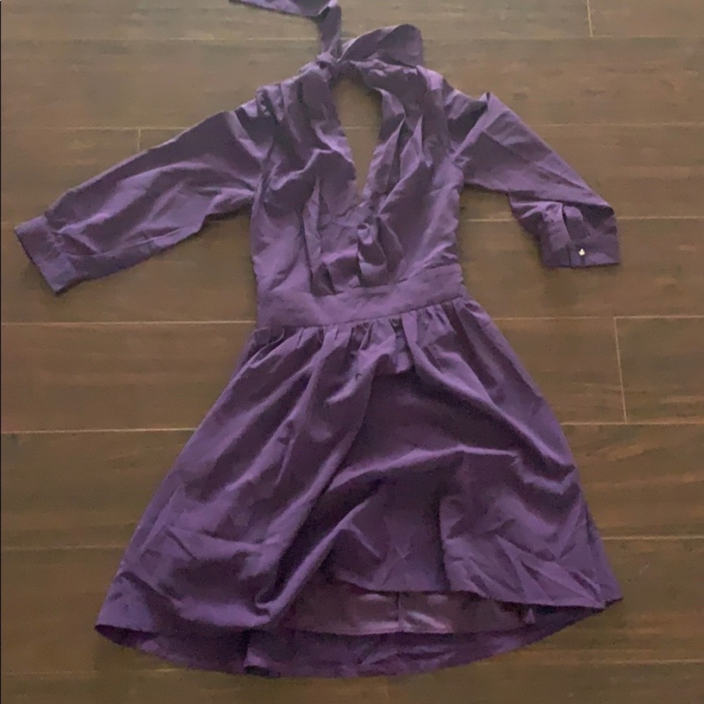 V neck mini dress